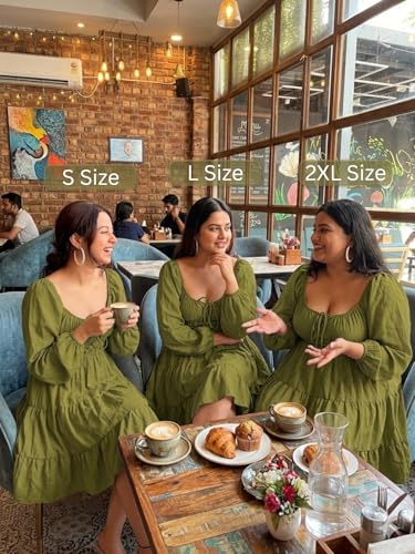 Image of Leriya Fashion Mini Dress for Women | One Piece Dresses for Womens | Stylish Dress for Woman |Mini Dresses Rayon for Women Stylish |Summer Casual Outfit Wear Events, Date & Evening Look