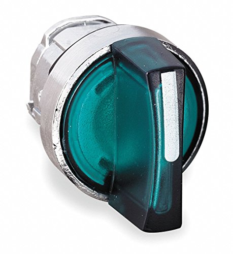 Telemecanique / Schneider Electric - ZB4BK1833 - 22mm LED 3- Position Illuminated Selector Switch Operator, Metal, Green