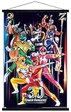 Trends International Power Rangers - 30th Group Wall Poster, 22.37' x 34.00', Print and Black Hanger Bundle