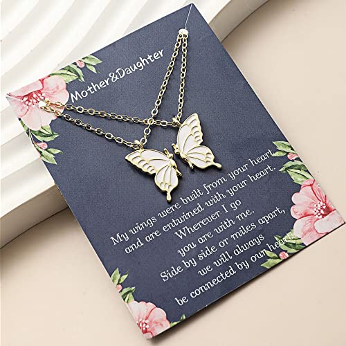 Mother Daughter Matching Butterfly Necklace Set For 2 Mom And Daughter Necklace Mother's Day Christmas Thanksgiving Birthday Gift For Women Girls Jewelry #TOP3