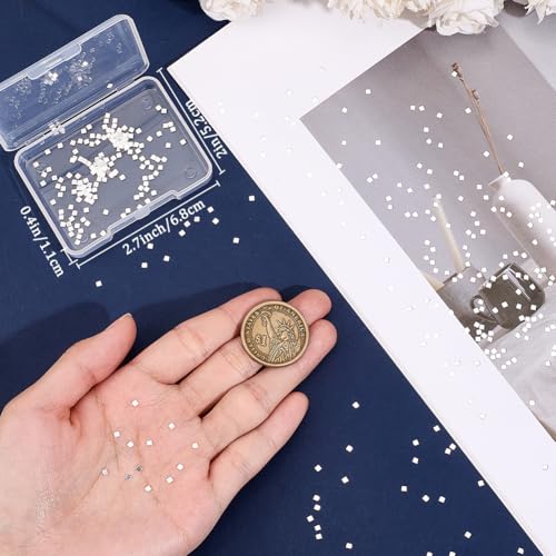 Image of Beebeecraft 1 Box 500Pcs Solder Chips Silver 2x2mm Easy Welding Soldering Precut Chips Tiny Square Low Temp for Jewelry Making Repair