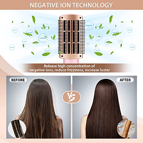 Nicebay Hair Dryer Brush, 4 In 1 Hot Air Brush, One-Step Blow Dryer Brush With Ceramic Coating, 3 Temperature Settings, Detachable Design #TOP3