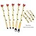 Rose Eye Makeup Brush Set - 5pcs Wand Makeup Brushes with Soft Synthetic Fiber and Metallic Handle for Eyebrow, Eyeshadow, Foundation, Blending and Lips, Great Gift for Sister Girlfriend, Gold