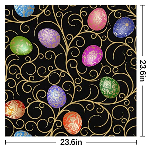 Easter Eggs Color Square Silk Hair Scarf for Women, Lightweight Summer Head Scarf for Girls Wedding Travel Yoga Handkerchief Shawl Sunscreen Scarves Hair Accessories 23.6 Inches2