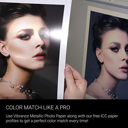 Vibrance Metallic Photo Printer Paper 10 Mil 255 Gsm Premium Photo Paper Sheets 8.5 X 11 Inches 50 Sheets Works With All Inkjet Printers Including Professional Makes And Models Like Epson Canon Hp #TOP4
