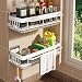 Axroad Mall Wall Mounted Kitchen Sink Caddy, No Drilling Sponge Holder for Sink Tidy, Washing Up Organiser with Removable Drip Tray and Hooks (White)