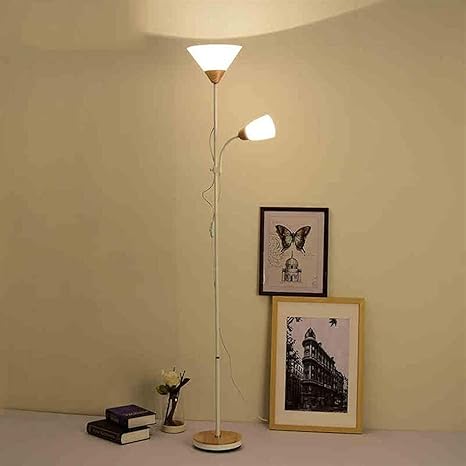 Amazon Co Jp Zlinin フロアランプ フロアアップライト 工事事務所のソファ2階ライト3wを導いた暖かい電球用フロアライトウッドが含まれています 目に優しい フロアライト インテリア ホーム キッチン