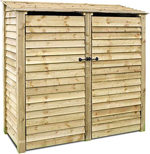 Normanton 6ft- Wooden Log Store/Garden Storage With Doors - Heavy Duty With Pressure Treated Wood (Solid Side, Light Green)