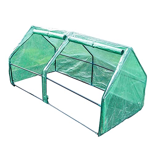 Garden Gear Cloche, Portable Mini Greenhouse, Outdoor Grow Polytunnel Plants & Vegetables Protection with Zipped Windows & Steel Frame (Apex Cloche)