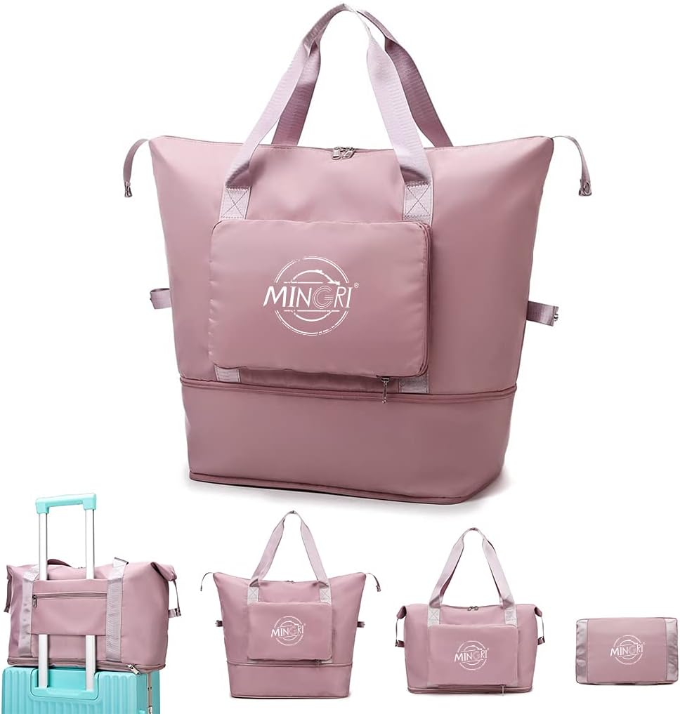 MINGRITravel Duffel Tote Bag,Travel Weekender Overnight Bags Women Carry On Bag Totes for Airplanes,Sports Gym Duffle with Trolley Sleeve