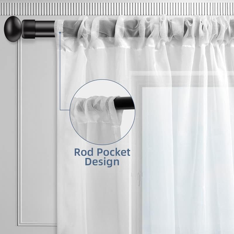 Miniatura 3 de Cortinas traslúcidas extralargas de 144 156 168 192 204 216 240 pulgadas de largo, cortinas de 2 pisos para sala de estar de alto celosía, ventana