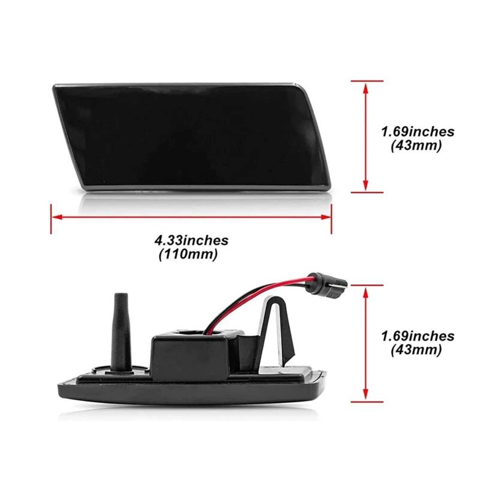 Intermitentes Automóviles Luz LED posición lateral lámparas señal giro lámpara estacionamiento Para Chrysler 300 2005 2006 2007 2008 2009 2010 2 uds.(Smoked Amber)