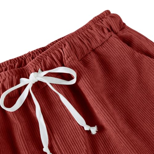 WANZZXCSL Mens Casual Corduroy Pants Baggy Elastic Waist Drawstring Sweatpants Lightweight Loose Fit Pant with Pockets4