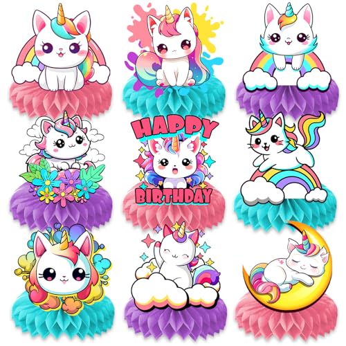Caticorn honeycomb centerpieces 9 pieces