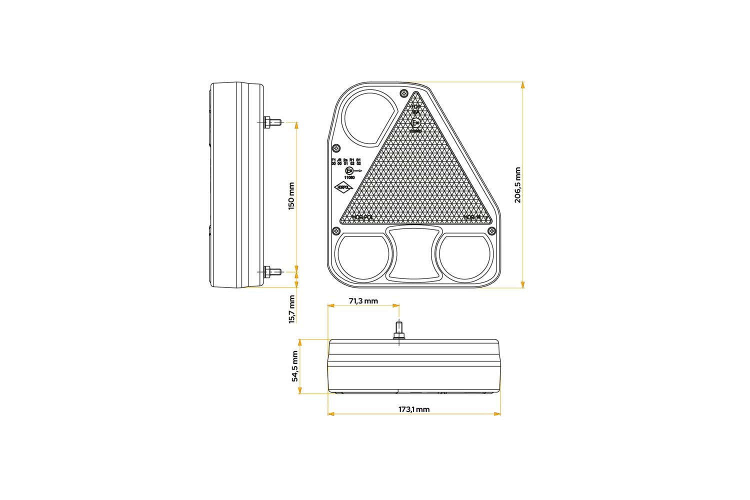 Pilotos Traseros LED LZD 774 LZD 776 de 6 Funciones 12/24 V | Juego de luces LED de 12/24 V con homologación E9. Ideal para remolques, camiones y maquinaria agrícola en carretera.