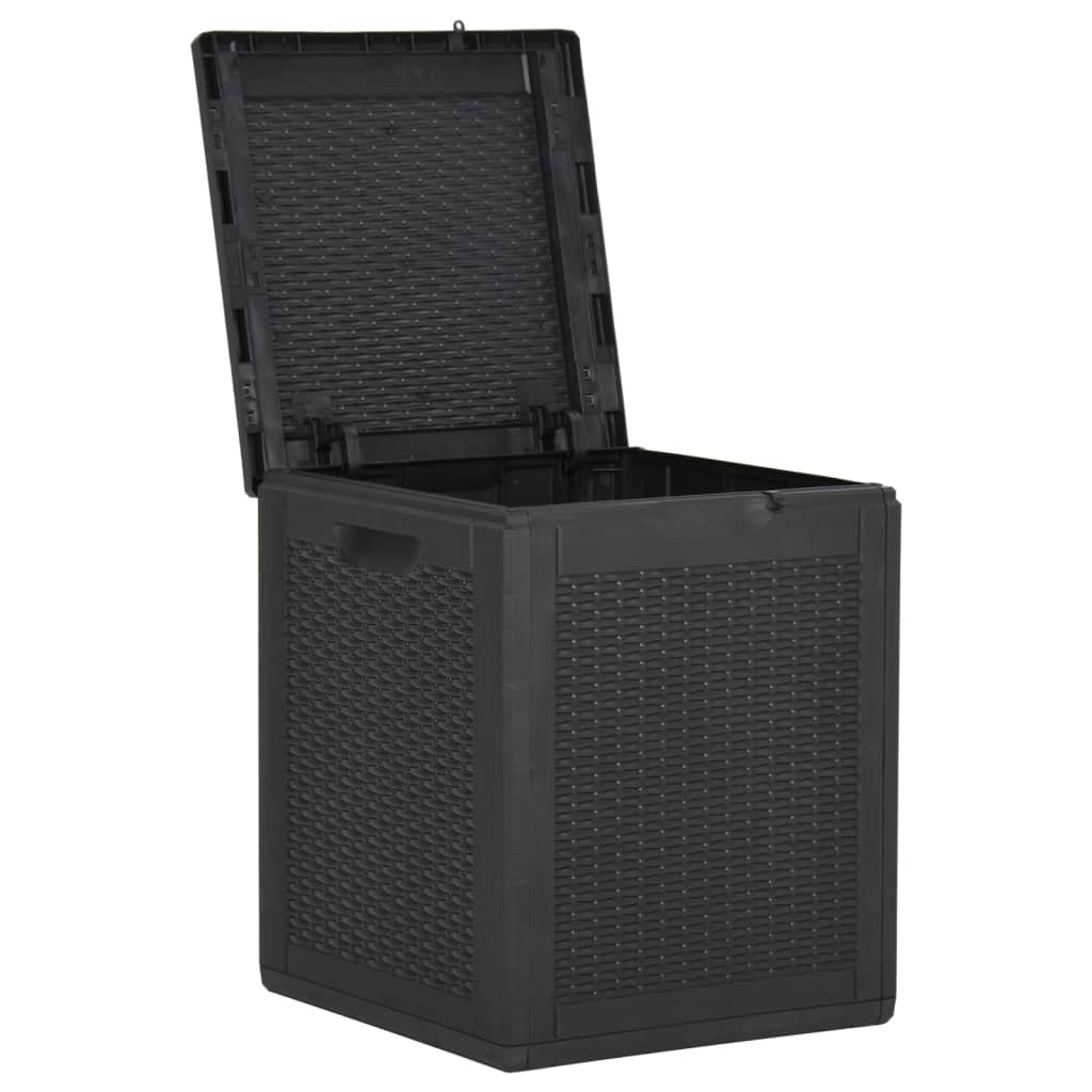 vidaXL Garten Aufbewahrungsbox Kissenbox Auflagenbox Gartenbox Gartentruhe Kissentruhe Gerätetruhe Kiste Box Mehrzwecktruhe 90L Schwarz PP Rattan