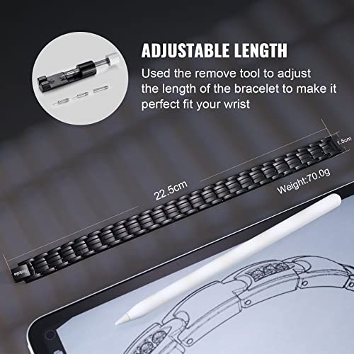 Rainso Mens Matt Gun Black Copper Double Row Magnetic Therapy Bracelets For Arthritis 3500 Gauss Wristband Adjustable (Gun Black) #TOP4