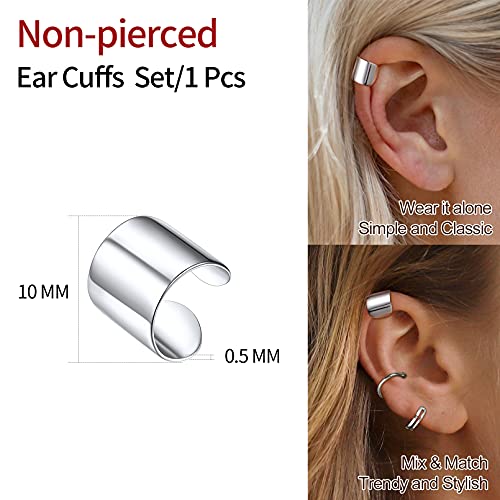 ChicSilver 925 Sterling Silver Ear Cuff Earrings Non Piercing Clip on Cartilage Cuff Earrings for Women3