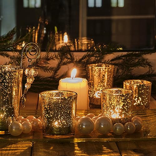SUPMIND 12 Pack Glass Candle Jars-10oz Golden Empty Candle Jars with Bamboo Lids, Bulk Candle Jars for Gold Wedding Centerpieces for Table Decorations, Gold Party Bridal Shower Decorations by SUPMIND - Image 4