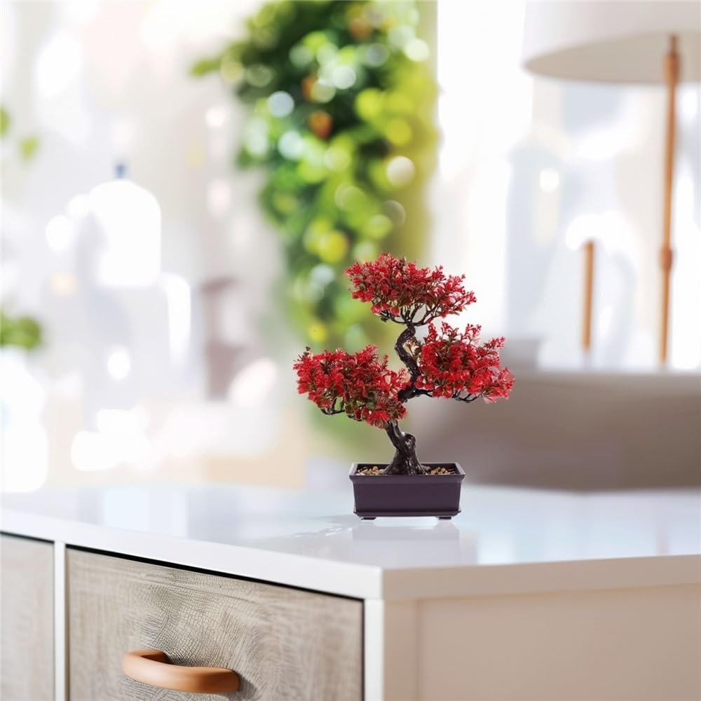 Bonsaï Artificiel Plantes artificielles en Pot, bonsaï Artificiel, Fausses Plantes, Simulation d'arbre, décoration de Table de Jardin d'invités Décoration de bonsaï(Yellow)