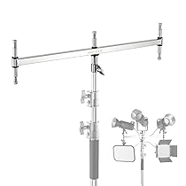 NEEWER Braccio Baby a Tre Attacchi e con Cinque Perni Baby da 5, 8″ per Luci a LED, Flash Stroboscopici,un Perno da 1-1, 8″ per Stativi con Perno Baby da 16mm o Ricevitore da 28mm, Acciaio Inox, UA005