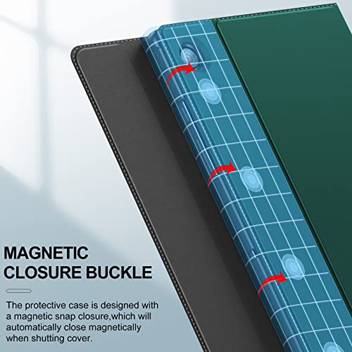 Infiland Case For Samsung Galaxy Tab A8 10.5 Inch 2022, Multi-Viewing Angles, Pu Leather Smart Cover With Auto Sleep Wake Feature For Samsung Galaxy Tab A8 Tablet [Sm-X200/X205/X207], Midnight Green #TOP2