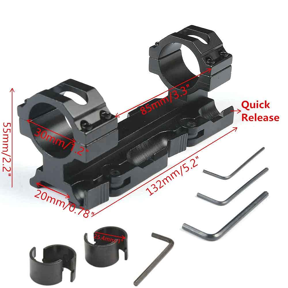 MIZUGIWA Scope Mount 30mm Ring Quick Release Cantilever Heavy Duty Rifle Scope Mount Picatinny