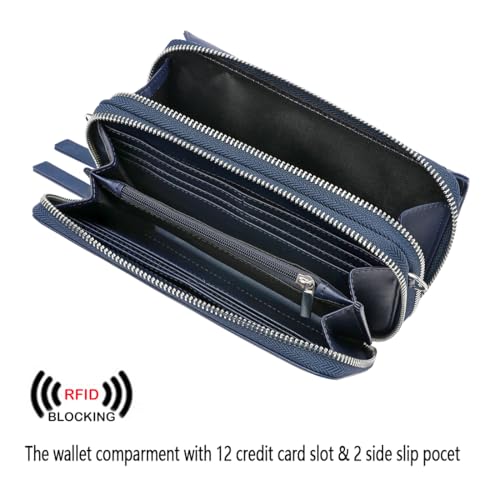 Image of Lanyani RFID Crossbody Wallet Wristlet Purse with Phone Pocket For Women Vegan Leather