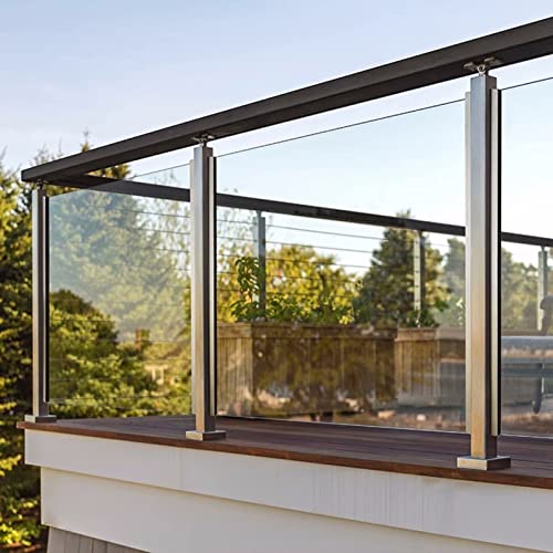 Garde-corps de terrasse inox au sol avec support réglable