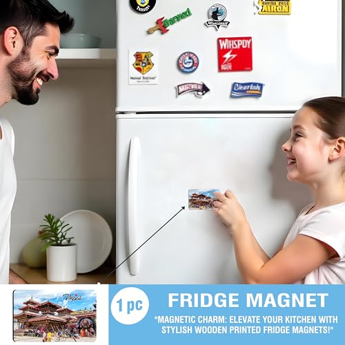 Image of Elegant Fridge Magnet with Themes |Rectangular Size Refrigerator Magnet with Magnetic Rubber Back | Pack of 1, 8.6cm X 5.4cm (Nepal)