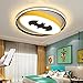 LED Plafonnier Pour Enfants Creative Batman Enfants Lampe de Plafond Dimmable Avec Télécommande Ultra Mince Acrylique Bande Dessinée Lampe Pour Enfants Chambre Salon Lustre Décorative Jaune,40cm38W