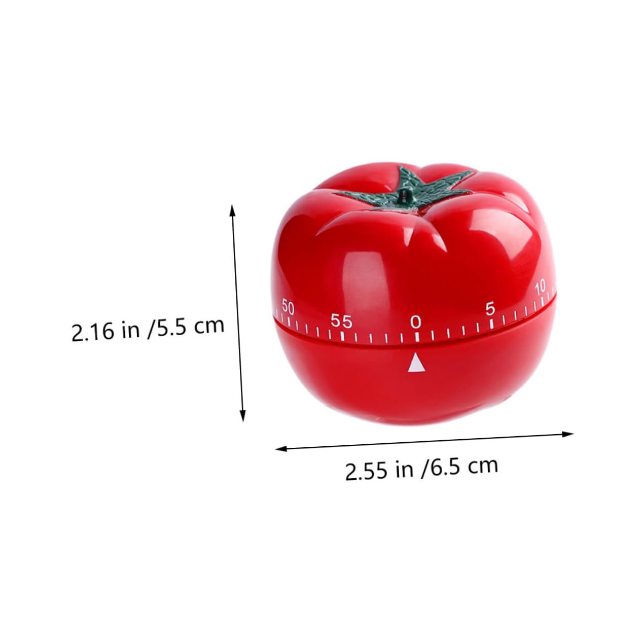 COLLBATH Temporizador Mecánico de Cocina sin Batería Forma de Tomate, 2 Piezas, Rotación Manual para Cocinar Cocina