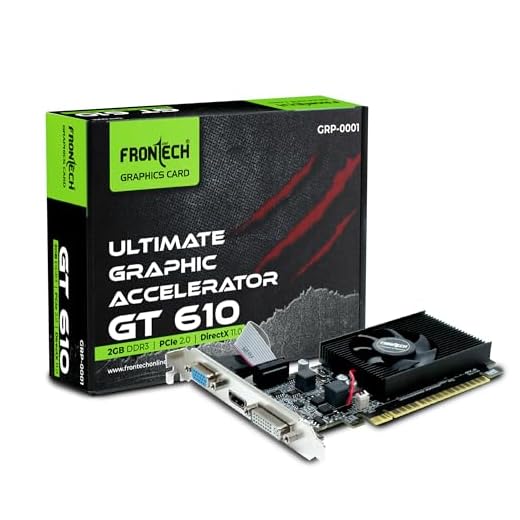 FRONTECH GT610-2GD3 Graphics Card with 2 GB DDR3 64 BIts PCI Express RAM, Quality Gaming Graphics Card, Single Cooling Fan, 3 Years Warranty (GRP-0001, Black)