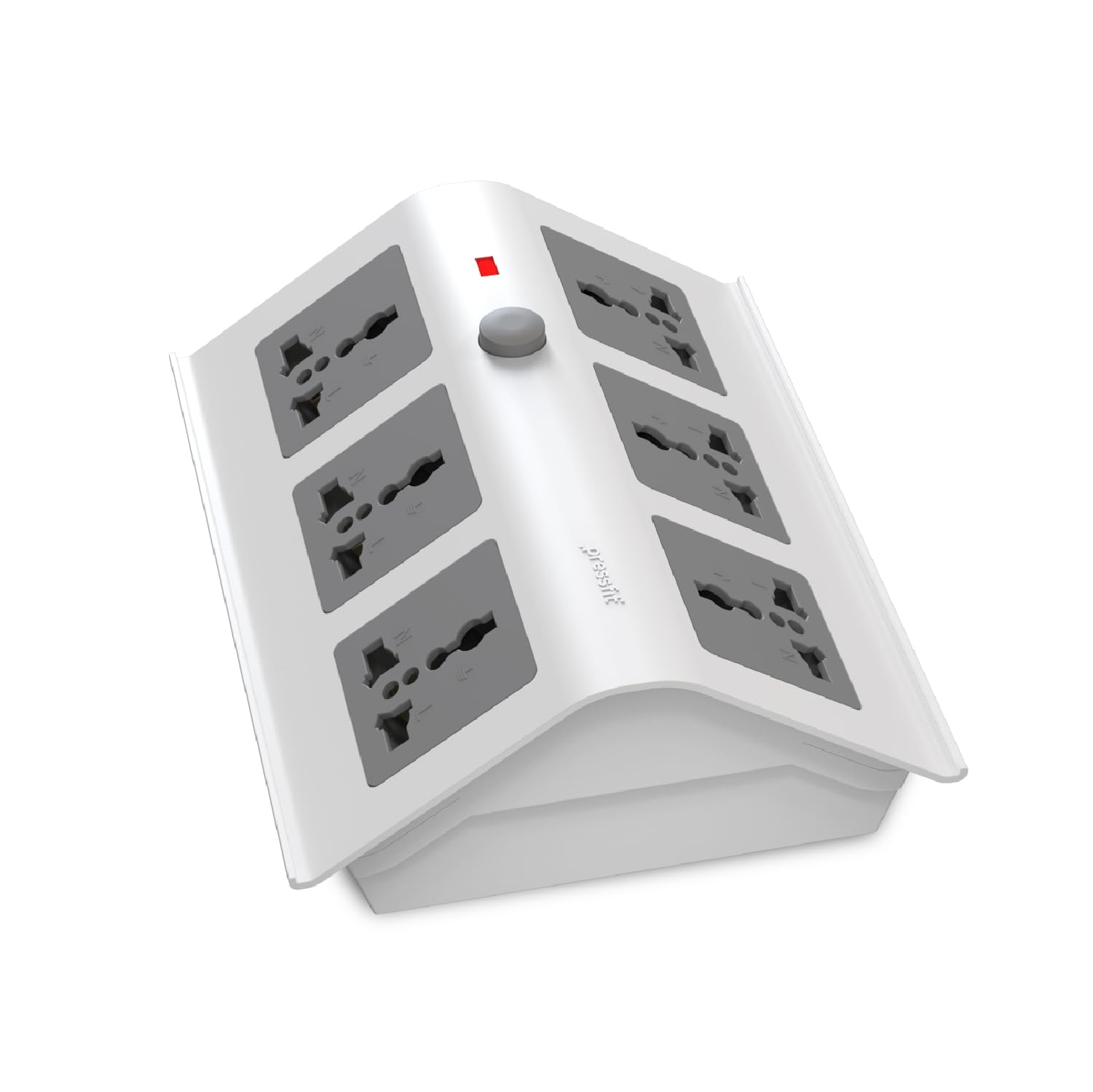 Cabana Power Strip by Pressfit, 6 Power Universal Socket, Amp, 2-Meter Extension Cord, Automatic Overload Protection, 1- Year Manufacturer Warranty