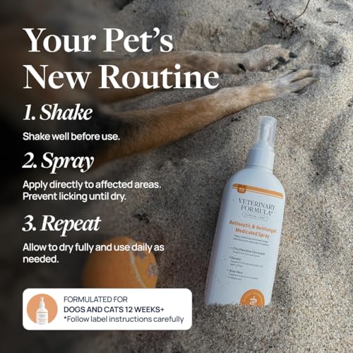 Image of Veterinary Formula Clinical Care Antiseptic and Antifungal Spray for Dogs and Cats - Helps Alleviate Scaly, Greasy, or Red Skin and Supports Skin Prone to Odor Causing Buildup - Pack of 2, 8 oz Each