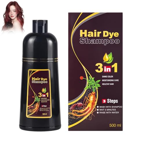 Mikabila 06 Tinte en crema color rojo vino oscuro,Tinte de cabello en crema,Se puede utilizar como tinte temporal,Calidad de Salón Duradera,apto para todo tipo de cabello, 500ml