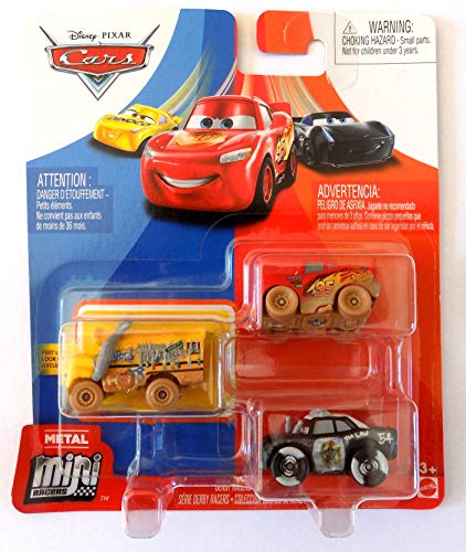 Cars Mini-vehículo, Coche Miniatura Disney Pixar, Juguete para niños (Miss Fritter APB Muddy Mcqueen)