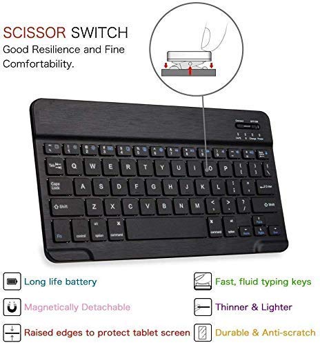 Image of HOM Tri Fold Wireless Bluetooth Keyboard with Detachable Tablet Case Cover for Redmi Pad SE 8.7 inch Tablet