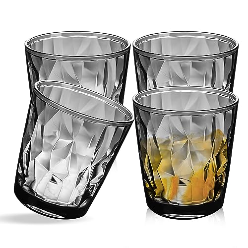 Reusable Plastic Tumblers, Set of 4 Plastic Cups for Kids and Adults, Perfect for Water Juice