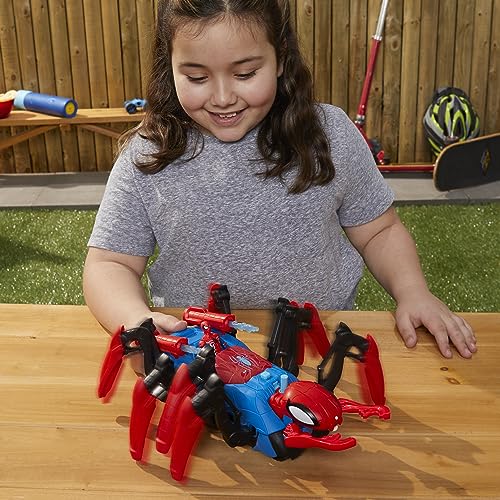 Spider-Man Marvel Araignée de Combat, Jouets de Super-héros pour Enfants, Lance de l'eau et des Toiles, Voiture Jouet, dès 4 Ans