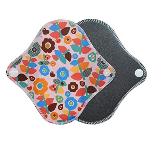 EXCEART 7 Pcs Almofadas Sanitárias Reutilizáveis â€‹â€‹Carvão de Bambu Lavável Mama Pano Menstrual A