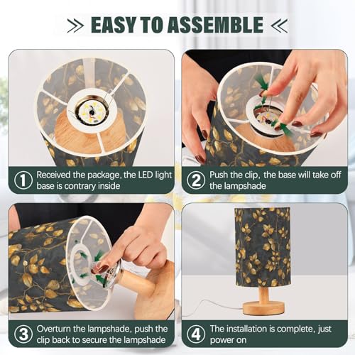 Lámpara de Mesa Noche Diseño Washpainting Ivy Gold miniatura 4
