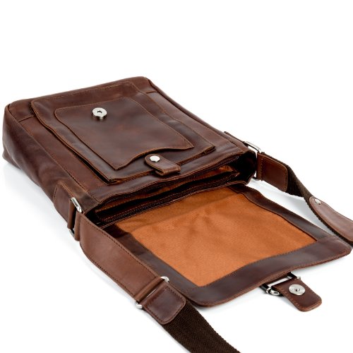 Sacoche messager cuir véritable SID & VAIN Stoked sac à épaule marron