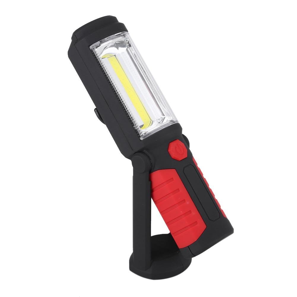 Lampade di Ispezione da Lavoro Ricaricabile USB Torcia Lanterne LED COB Luce di Lavoro Lanterne Torcia Campeggio Esterno Lampada con Rotonda Tenda con Supporto Magnetico 180 Gradi di Rotazione (rosso)