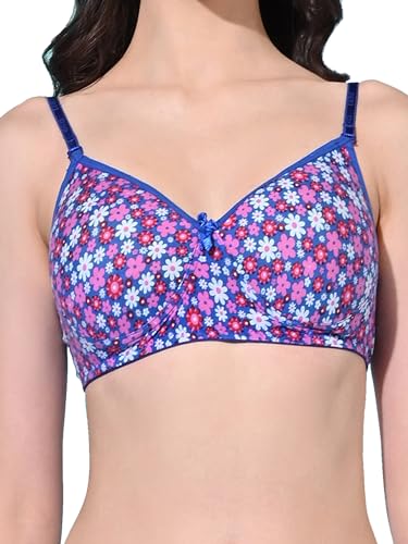Image of FIMS - Fashion is my style Women Cotton Blend Padded Non-Wired Everyday Bra Pack of 1 Cup- B Multicolor
