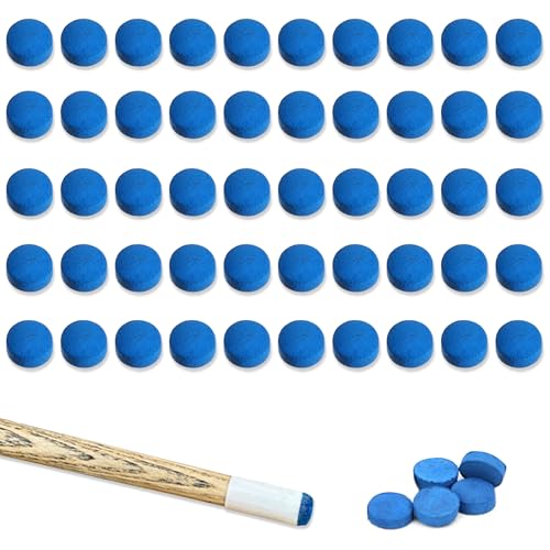 JNYUTEEN 50 Piezas Puntas de Taco de Billar de 12 mm, Repuestos de Cuero Sintético para Tacos y Accesorios de Billar, Puntas para Pool y Snooker de 12 mm para Repuesto