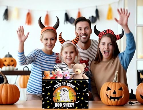 Image of Large Halloween Themed Candy Gift Boo Basket for Kids Baby Personalized Adults Storage Bin Fall Decor(Sunglasses Spooky)