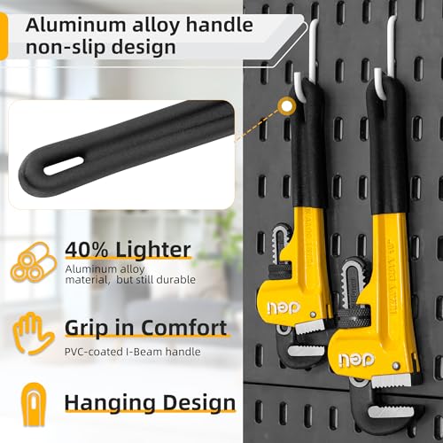 Image of deli Pipe Wrench 8-inch, Heavy Duty Straight Adjustable Wrench, Professional Plumbing wrench tools, for Pipe, Home, Vehicle repair