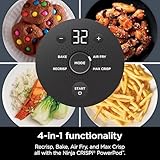 Ninja Crispi 4-in-1 Portable Glass Air Fryer Cooking System, 1500W, 4QT & 6-Cup TempWare Glass Containers with Storage Lids, Microwave, Freezer & Dishwasher Safe, Cyberspace Gray, FN101GY