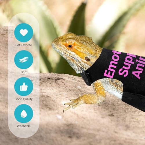 Image of Bearded Dragon Lizards Clothes with Leash Set - Cute Lizard Reptile Small Animal Adjustable Harness Clothes for Walking Outdoor Security Costume Photo Prop(Pink